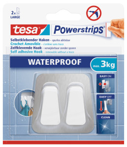 tesa Powerstrips Crochet WATERPROOF Small, métal/plastique