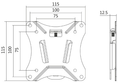 LogiLink Support mural pour TV, plat, 33,02 - 68,58 cm