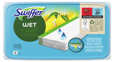 Swiffer Wet Wipes Recharge, Contenu: 12 pièces