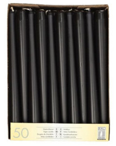 PAPSTAR bougies lustre, 22 mm, noir, 50 pièces