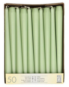 PAPSTAR Bougie de chandelier, 22 mm, pack de 50, vert foncé