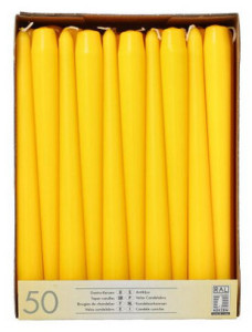 PAPSTAR Bougie de chandelier, 22 mm, pack de 50, jaune