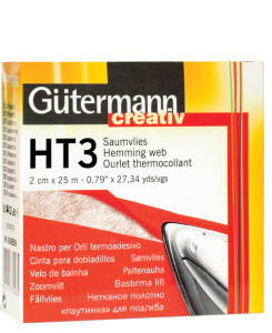 Gütermann Saumvlies HT3, 20 mm x 25 m, weiß