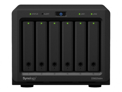 Synology : DS620SLIM 6BAY 2.5IN 2.0GHZ DC 2X GBE 2X USB 3.0 2GB DDR3L