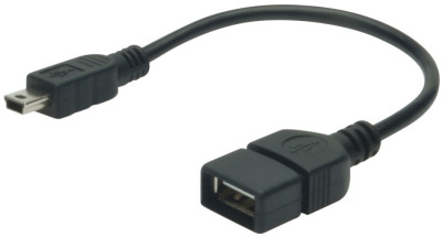 DIGITUS USB 2.0 Adapterkabel, Mini USB-B - USB-A, 0,2 m