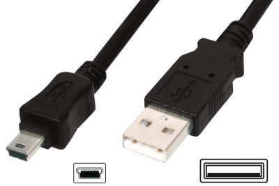 DIGITUS Câble de raccordement USB 2.0, USB-A - USB-B mini,