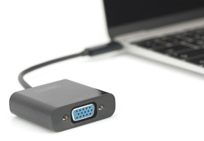 DIGITUS USB 3.1 Grafikadapter, USB-C - VGA, schwarz