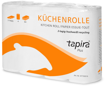 Tapira Küchenrolle Plus, 2-lagig, hochweiß, Großpackung