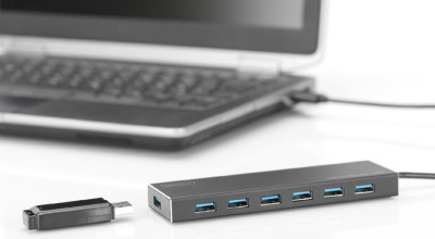 DIGITUS Hub USB 3.0 Super Speed, 7 ports, avec alimentation