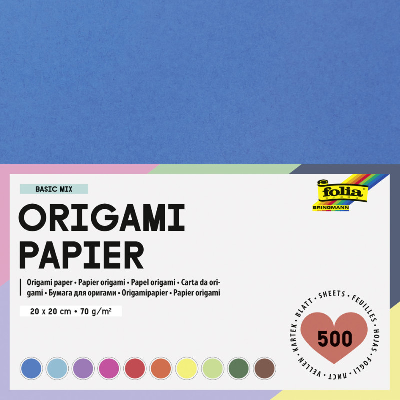 200 feuilles de papier Origami - 20 couleurs