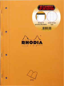 RHODIA Bloc de cours, format A4, séyès, orange, lot de 3