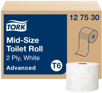 TORK Papier toilette rouleau Midi, 2 plis, 100 m, blanc