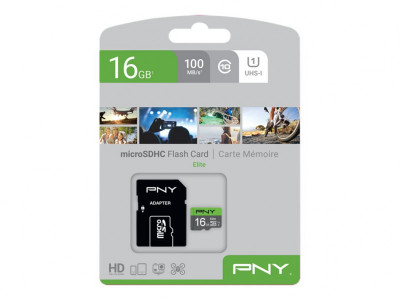 PNY : MICRO-SD ELITE 16GB CLASS 10 UHS-I U1+SD AD R100 MB/S HC