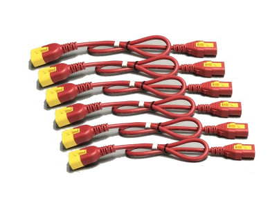 APC : POWER CORD kit (6 EA) LOCKING C13 TO C14 0.6M RED