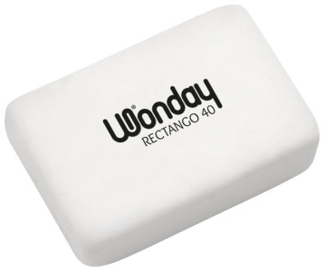 Wonday Gomme en plastique RECTANGO 40, blanc