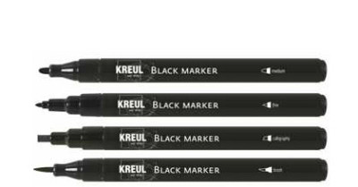 KREUL Black Marker, fine, noir