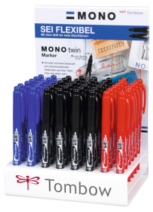 Tombow Feutre double pointe MONO twin, présentoir de 48