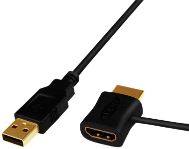 LogiLink Câble adaptateur d'alimentation HDMI, noir