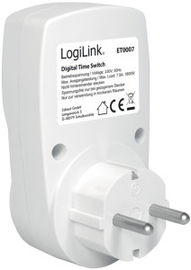 LogiLink Digitale Zeitschaltuhr, IP20, weiß