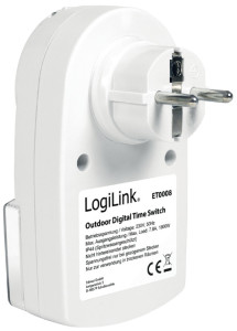 LogiLink Digitale Zeitschaltuhr Outdoor, IP44, weiß