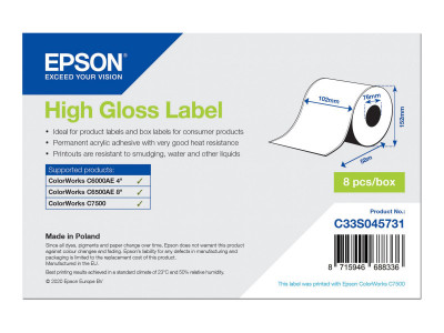 Epson : HIGH GLOSS LABEL CONTINUOUS ROLL 102MMX58M