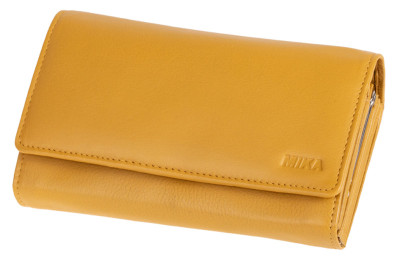 MIKA Portefeuille pour dames, en cuir, couleur : vert