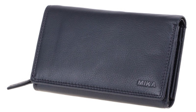MIKA Portefeuille pour dames, en cuir, couleur : noir