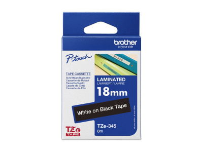 Brother : TZE-345 LAMINATED tape 18MM 8M BLANC/NOIR