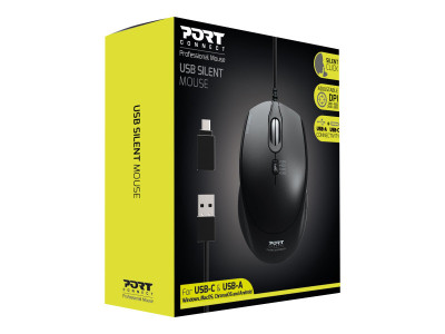 Port Technology : MOUSE OFFICE PRO SILENT WIRED BLACK