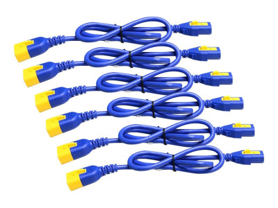 APC : POWER CORD kit (6 EA) LOCKING C13 TO C14 0.6M BLUE