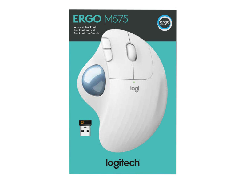 Souris Logitech sans fil Fil ERGO M575 Wireless Mouse Offwhite