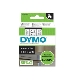 DYMO D1 - Brillant - noir sur transparent - Rouleau (0,6 cm x 7 m)