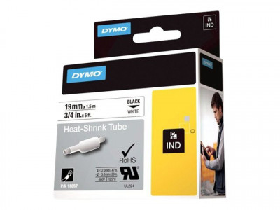 Dymo : HST D1 19MMX1.5M BLACK / WHITE