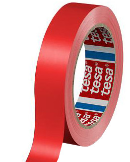 Ruban adhésif PVC rouge - 50 mm x 66 m - 33µ