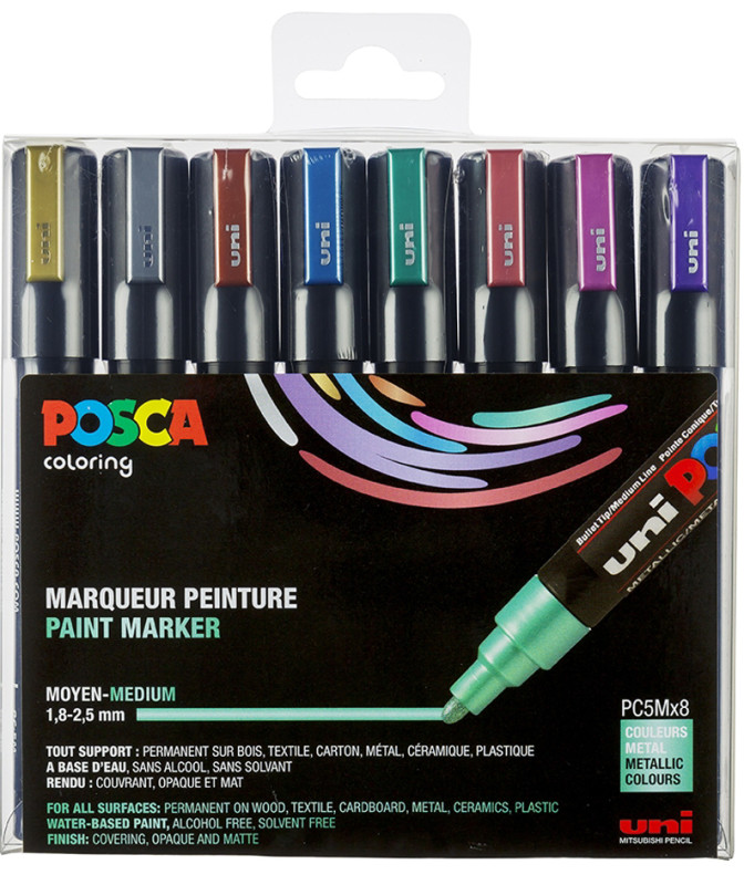 POSCA, Marqueurs à pigment, Mallette de 60 pièces, M POSCA/60 001