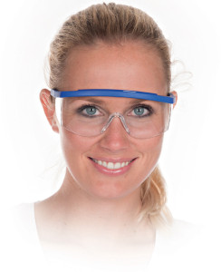 HYGOSTAR Lunettes de protection BLEU, verres transparents