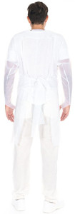 HYGOSTAR Blouse d'examen en CPE, 50 my, XL, blanc