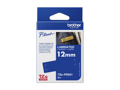 Brother : TZE-PR831 LAMINATED tape 12MM PREMIUM GOLD ON BLACK