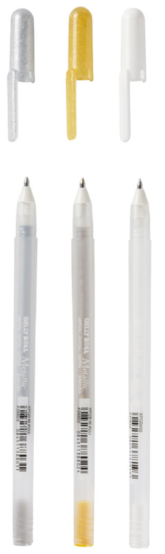 Set de 3 stylos Gelly Roll The Favourites or/argent/blanc