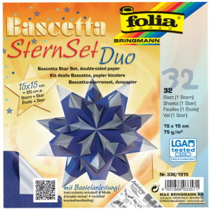 folia Feuilles de papier pliable étoile Bascetta, 75 g/m2