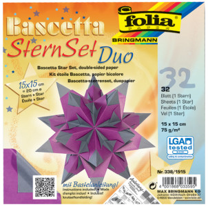 folia Feuilles de papier pliable étoile Bascetta, 75 g/m2