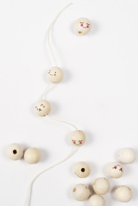 folia Perles en bois CUTE FACES, rond