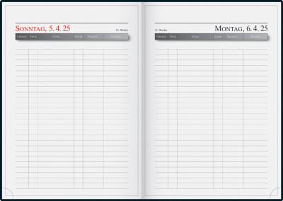 rido idé Reservierungsbuch, 2019, 1 Tag auf 1 Seite, schwarz