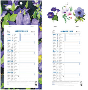 EXACOMPTA Calendrier mural 2019, 410 x 190 mm, fond Fleurs