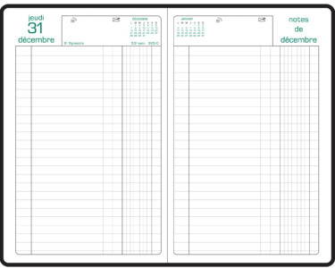 EXACOMPTA Agenda Carré Euro/Cents, 2019, 135 x 210 mm, noir