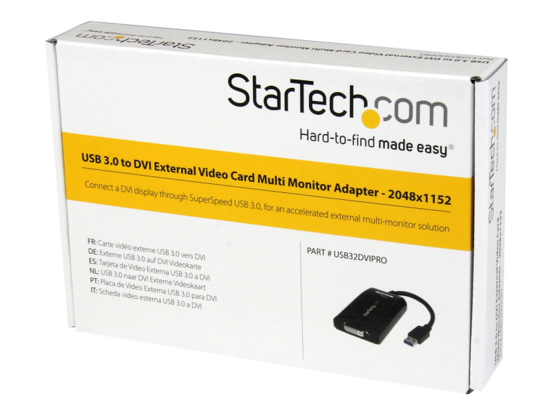 Adaptateur USB 3.0 vers VGA - Design Compact - 1920x1200 - Carte Vidéo et  Graphique Externe - Adaptateur d'Affichage Double Moniteur - Supporte