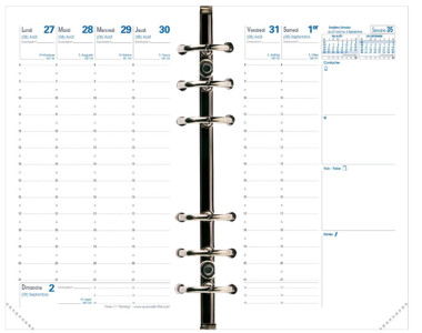 QUO VADIS Recharge 2019 pour organiseur Timer 17 Planing