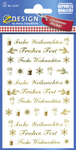 AVERY Zweckform ZDesign Weihnachts-Sticker Schrift + Symbole