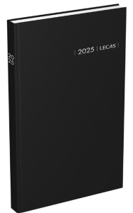 LECAS Agenda Carré 1 jour Travers 2019, 140 x 220 mm, noir