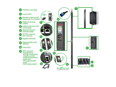 APC : RACK PDU 9000 SWITCHED ZEROU 32A 230V C13 C19